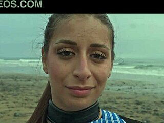 beautiful italian babe silvia soprano dominated on norway beach with slapping and kinky play