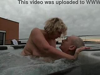 Intense Outdoor Public Hot Tub Fucking With Dripping Wet Pussy And Huge Tits