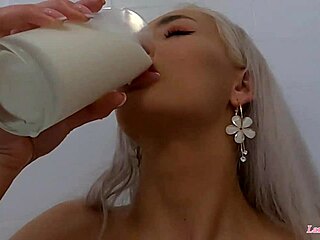 sweet girl’s food play with hard anal closeup