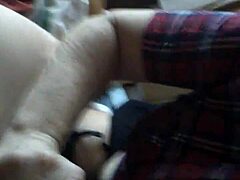 Milf performs deepthroat on monster cock