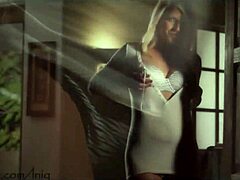 European Babe Rips Clothes in Striptease