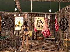 Slutty Teen Brunette Teases in Sexy Fallout Fashion