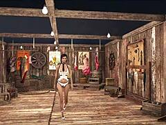 Slutty Teen Brunette Teases in Sexy Fallout Fashion