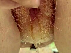 Hey, why are you peeing through that wild red hair down there?