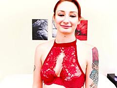 Violet Monroe Natural Redhead Big Cock POV Deepthroat Facefuck Cum Swallow Blowjob