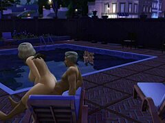 Ajay Fucks the Cheerleading Squad Poolside in Sims 4 Wicked Whims