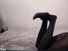 Her sexy legs in nylon drive me wild, especially Miley Grey's teasing fetish display.