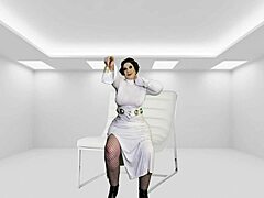 granny princess leia explores darths dick in cosplay adventure