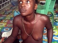 Twerking naked then fucking big dildo in ass and pussy!