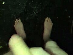 amateur masturbates naked outdoors in public rain