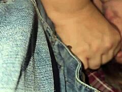 the milf gave a full blowjob at the concert in the truck