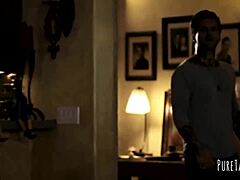 Blonde Bent Over In Doggystyle For Double Penetration During Intense Group Threesome With Blowjob Action