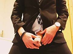 Masturbation In Business Suit Brings Intense Feelings
