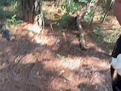 In the woods, she strips naked, looking so hot with her big ass and tiny tits. Just like a nymphet