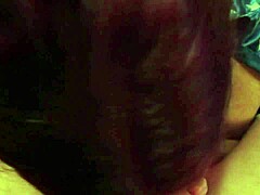 Mature wife gives busty blowjob