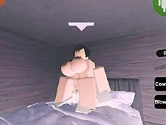 Big tits bouncing on monster cock in sex roblox scene