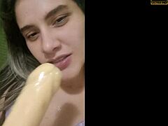 Teen masturbates with dildo in pussy and ass solo