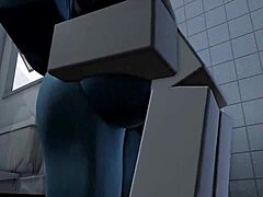 Blue girl sex with cumshot contrast