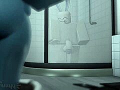 Blue girl sex with cumshot contrast