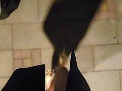 Shemale ting xuan puts on butt plug while taking a walk and masturbates