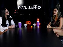 Exhibitionism Couple Fairy Pleasures In Sheer Red Halloween, Sharing Favorite Fuck Spots.