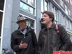 Can you believe this stockinged Dutch hooker gets her trimmed pussy pounded with cumshot in close-up?!