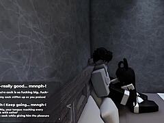 Roblox bunny-girl rides cock wildly until filled with cum