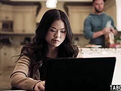 hey, asian teen lulu chu overhears milf slimthick vic banging roommate seth gamble