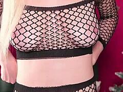 New years fairy boldly reveals her massive tits in wild display