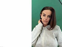 Bad boy obeys busty solo mistress Kate's big tits commands