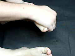 gentle foot massage with oiled legs