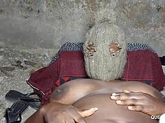 the kings wife spreads her fat ebony pussy for the local site manager's big cock in wet close-up fucking.