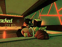 Smug girl eagerly spreads legs for intense fucking in Roblox fan request scene.