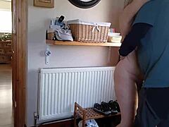 wife greets fuck buddy naked at the door, ready for orgasm