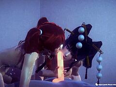 Honey Select 2 Scene With FMF Threesome Featuring Nyotengu And Kanna In Office Setting