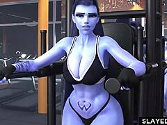 Widowmaker gets wildly fucked in intense creampie action with big cock