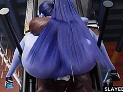 Widowmaker gets wildly fucked in intense creampie action with big cock