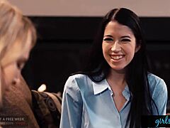 Busty lesbian dives deep into my pussy with intense licking and face sitting!