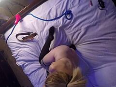 Hidden Camera Catches Blonde Mossimo And Roxy With Monster Big Cock Dildo In Interview