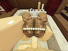 brunette with a fat ass sucks and fucks in the bathtub