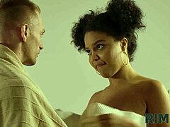 give me that rimjob like a goddess on this interracial date with ass licking