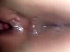 my tight spot clenched as he pushed in i peaked loudly with a messy surprise