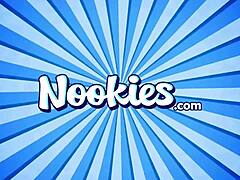 Teen takes a refreshing dip in her pool before getting into intense hardcore blowjob action with petite skinny body outdoors