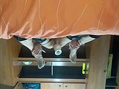 Hey, you wanna watch this latina travesti amateur shove her new toy deep into that tight culito?