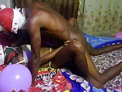 Bold Christmas Surprise Pussy Gift To Ex Boyfriend With Hard Wet Fucking