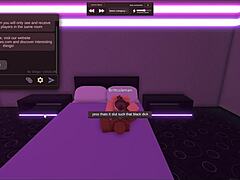 Quicky with this white slut in Roblox, her handling that monster BBC! 😏