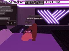 Quicky with this white slut in Roblox, her handling that monster BBC! 😏