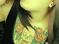 These lipstick marks lead to such a sloppy deepthroat on this chubby milf's toy.