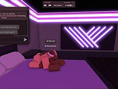 Quicky with this white slut in Roblox, her handling that monster BBC! 😏