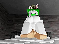 Roblox whore jumps on noob for intense fucking with creampie finish. She rides cowgirl then switches to missionary for more hardcore action!